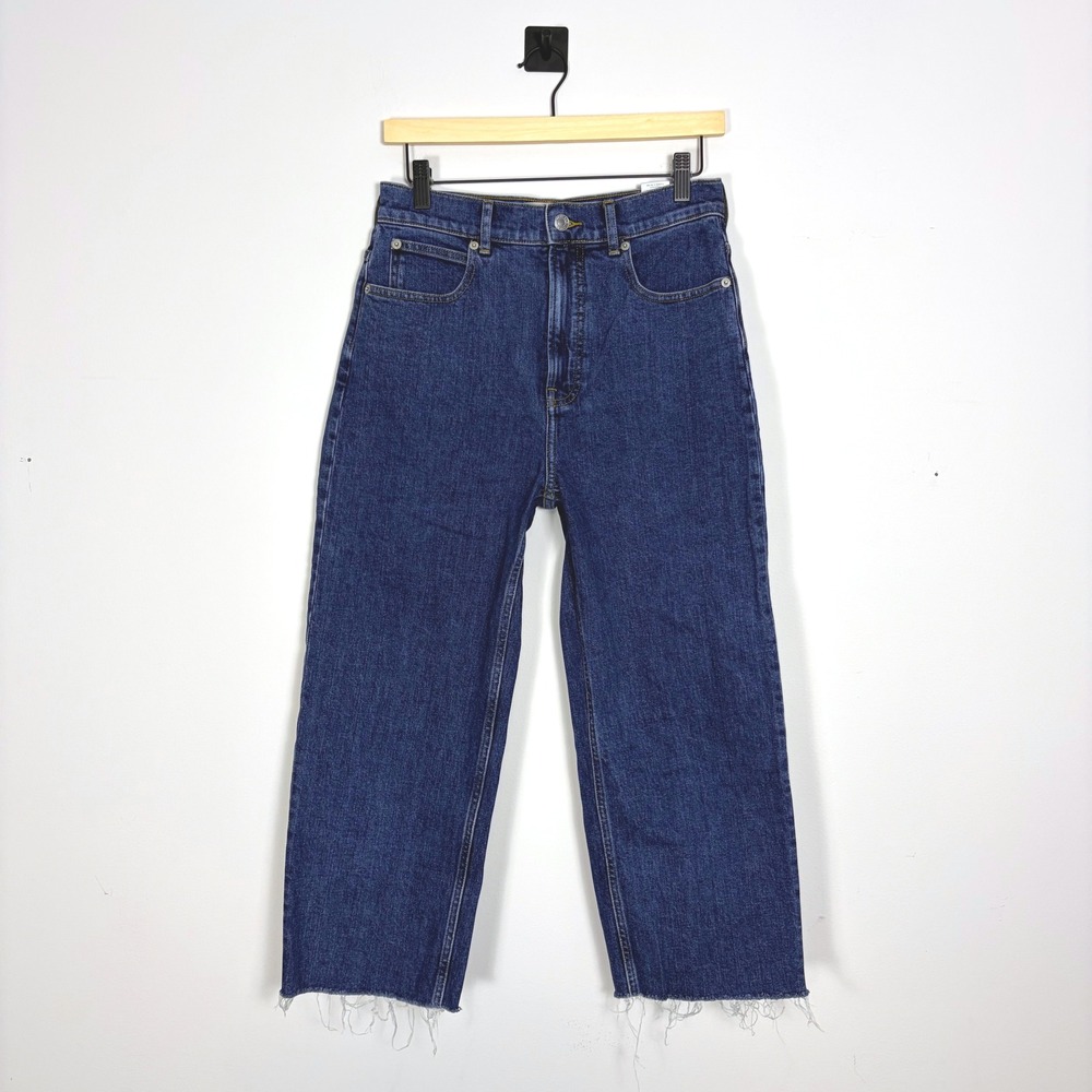 Everlane The Way High Jean Raw Hem Dark Wash Denim Women's Size 27R